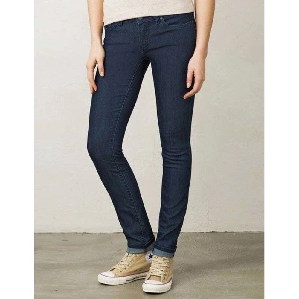 Prana Kara Skinny Jeans‎ Womens 2/26 Navy Blue Dark Wash Organic Gorpcore Casual